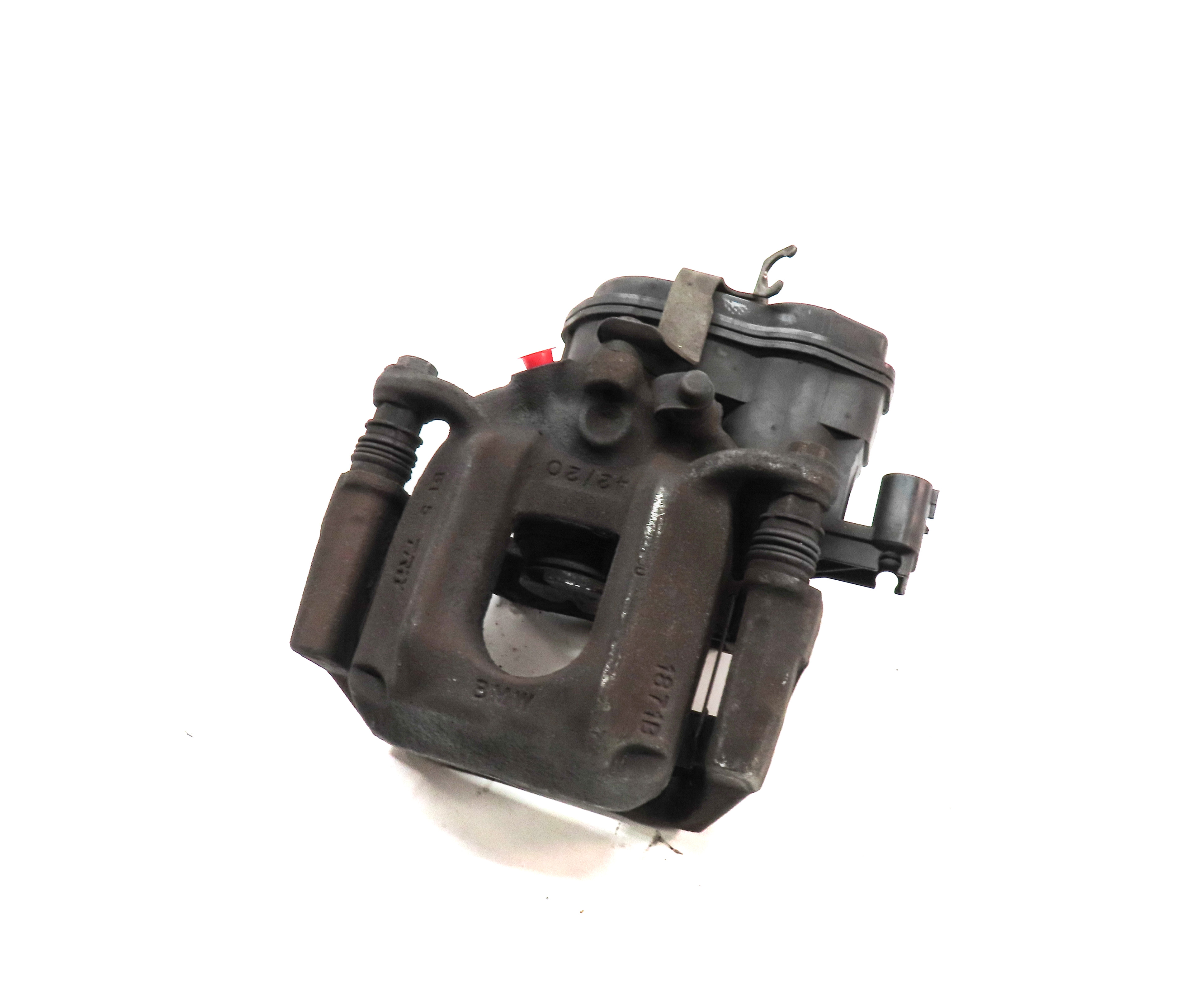 2011-2018 BMW X3 X4 (F25 F26) REAR LEFT DRIVER DISC BRAKE CALIPER w/ ACTUATOR — exact item pictured